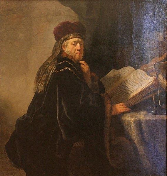 REMBRANDT Harmenszoon van Rijn A Scholar Seated at a Desk